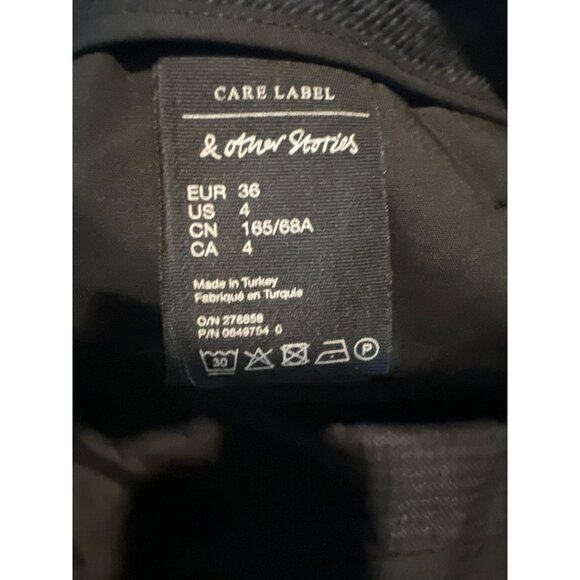 & Other Stories Paris Atelier Houndstooth Trousers US 4 Blue - Picture 5 of 10